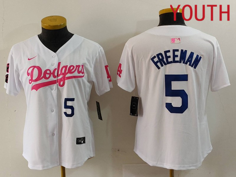 Youth Los Angeles Dodgers #5 Freeman White joint name 2024 Nike MLB Jersey style 9124->indianapolis colts->NFL Jersey